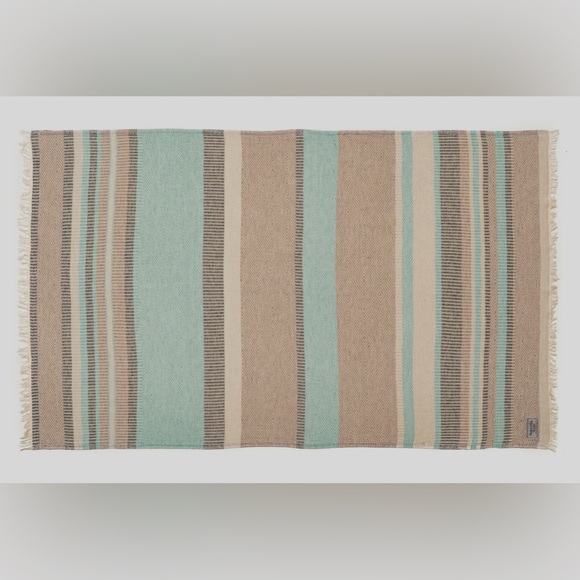 Travel Wrap Blanket Sarong Hand Crafted Loom Weave 2 Side Organic Cotton Aqua - Picture 2 of 16